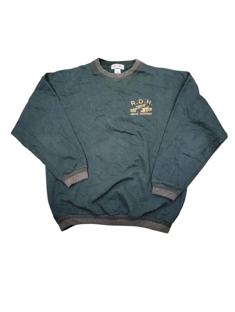 Vintage 90s R.D.H Mining Equipment Green Sweatshirt Top Made in Canada Size: XL